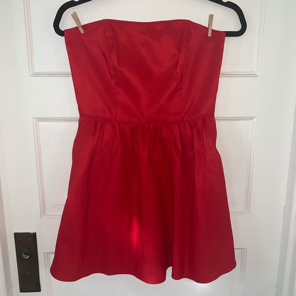 Little red Strapless dress